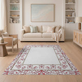 Traditional Persian Red Ornate Floral Border Area Rug