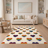 Rainbow Paw Heart Kids Area Rug