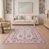 Peony Pink Peony Floral Vintage Area Rug