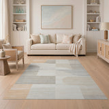 Abstract Geometric Beige Neutral Beige and Neutral Area Rug