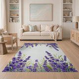 Cascading Lavender Floral Area Rug