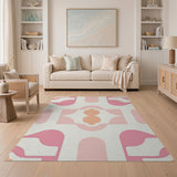 Pink Blush Pink Abstract Geometric Area Rug
