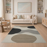 Abstract Organic Neutral Area Rug