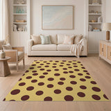 Vibrant Yellow Polka Dot Area Rug