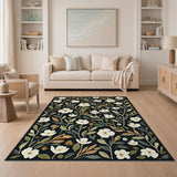 Floral Vintage Black Floral Vintage Area Rug