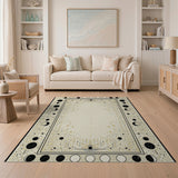 Celestial Moon Phases Gold Geometric Area Rug