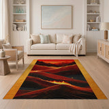 Fiery Red Mountain Lava Flow Rug