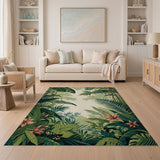 Lush Jungle Foliage Green Area Rug