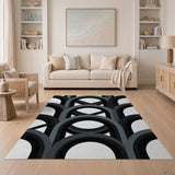ODIKA Modern Geometric Arch Washable Rug - Low Pile Non-Slip Area Rug