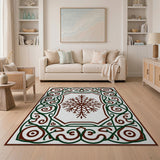 Ornate Snowflake Medallion Area Rug