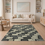 Grey Distressed Brick Wall Area Rug