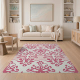 Pink Vintage Pink Floral Swirl Area Rug