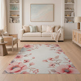 Floral Vintage Blush Peony Blush Pink Peony Floral Area Rug