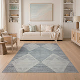 Modern Grey Diamond Geometric Rug