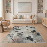 Distressed Vintage Leaf Area Rug