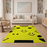 Playful Yellow Smiley Faces Area Rug