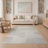 Geometric Modern Beige Abstract Geometric Modern Area Rug