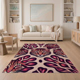 Vibrant Pink Ocelot Cat Pattern Area Rug