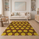 Vintage Sunflower Medallion Area Rug