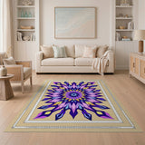 Radiant Purple Mandala Geometric Area Rug