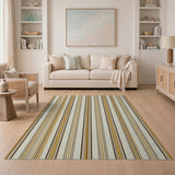 Tan and Beige Vertical Stripe Area Rug