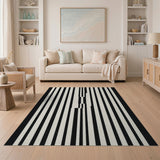 Geometric Modern Bold Striped Bold Black White Striped Geometric Area Rug