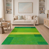 Vibrant Green Geometric Block Green Area Rug