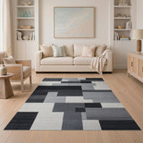Modern Geometric Black White Geometric Modern Area Rug
