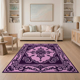 Blush Pink Ornate Persian Medallion Rug
