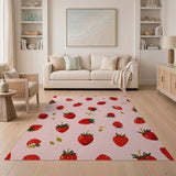 Strawberry Scatter Pink Area Rug