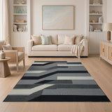 Bold Geometric Modern Bold Geometric Black White Area Rug