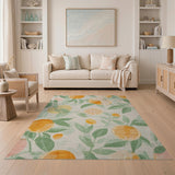 Watercolor Orange Fruit Pattern Area Rug