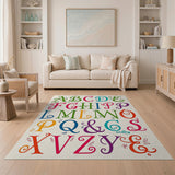 Whimsical Multi-Color ABC Alphabet Kids Rug