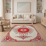Red Floral Persian Medallion Rug