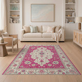 Traditional Persian Pink Ornate Pink Persian Floral Area Rug