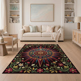 Ornate Sunburst Floral Medallion Rug