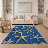 Coastal Starfish Blue Area Rug