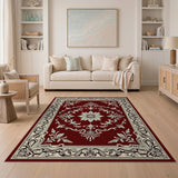 Traditional Persian Red Ornate Floral Medallion Persian Rug
