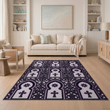Purple Moorish Arch Geometric Area Rug