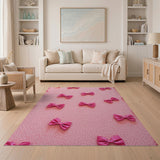 Playful Pink Bows Shag Area Rug