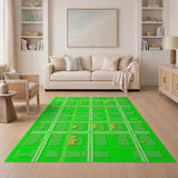 Green Pixelated City Map Area Rug