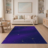 Purple Starry Night Constellation Area Rug