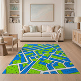 Vibrant Town Map Area Rug