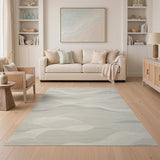 Abstract Grey Wave Abstract Area Area Rug