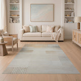 Geometric Modern Beige Neutral Geometric Patchwork Area Rug