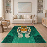 Geometric Tiger Face Area Rug