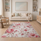 Pink Floral Vintage Vintage Pink Peony Floral Area Rug