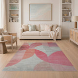 Abstract Pink Organic Shapes Area Rug