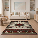 Southwestern Brown and Tan Southwestern Geometric Tribal Area Rug