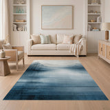 Misty Blue Mountains Watercolor Area Rug